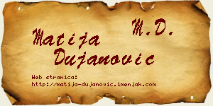 Matija Dujanović vizit kartica